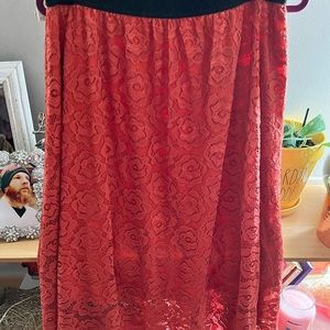 NEW LuLaRoe Burnt Orange Lace Lola Skirt XL